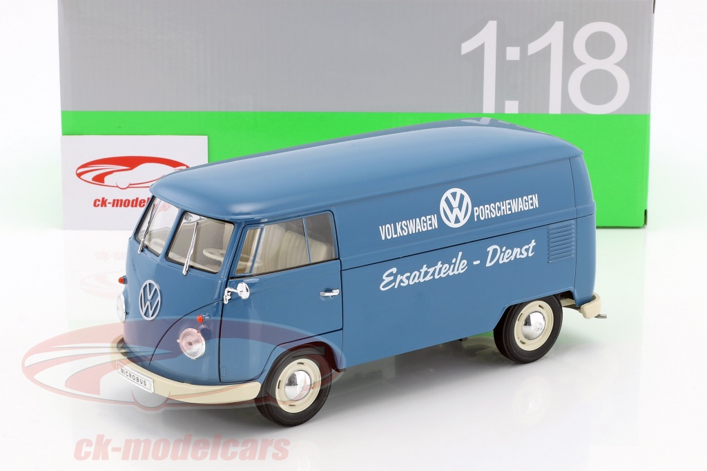 Welly 1:18 Volkswagen VW Bus Onderdelen Bouwjaar 1963 blauw / wit 18053 model auto 18053 4891761180539