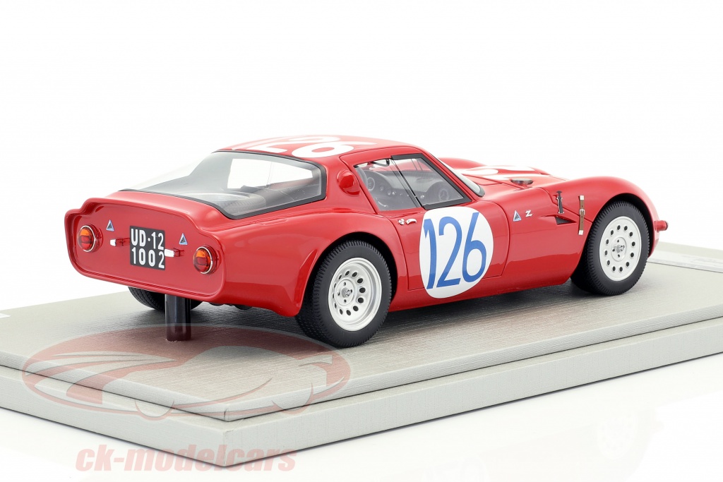 alfa romeo tz2 #126 第四 targa florio 1966 pinto, todaro 1:18