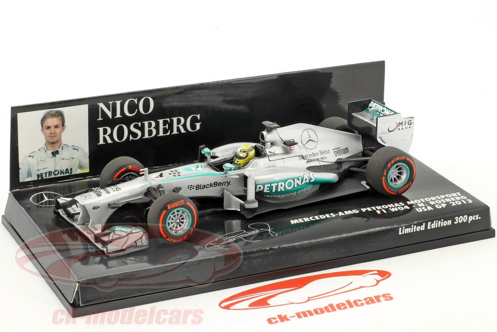 Modèle Réduit Mercedes F1 W04 Rosberg 2013 Minichamps échelle 1/43 - Occasion
