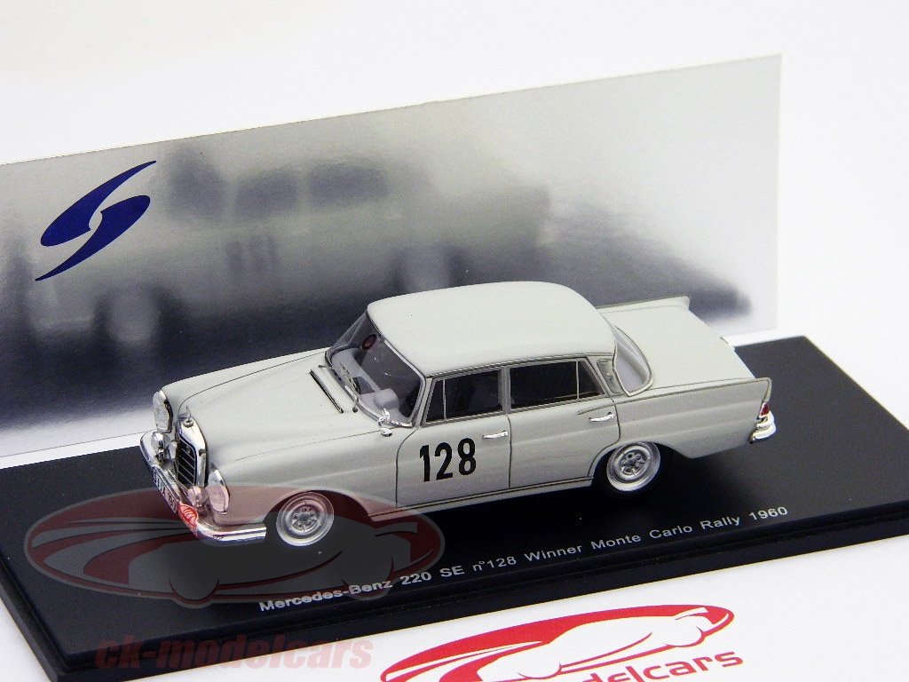 Miniature 1/43 Mercedes 220 SE - Rallye Monte Carlo 1960, Pilote Walter Schock, édition Limitée