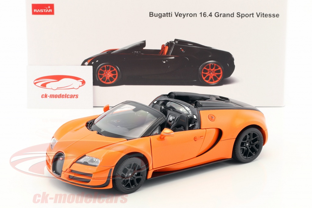 Rastar 1:18 Bugatti Veyron 16.4 Grand Sport Vitesse orange / schwarz  CK23118 Modellauto CK23118 RAT43900or