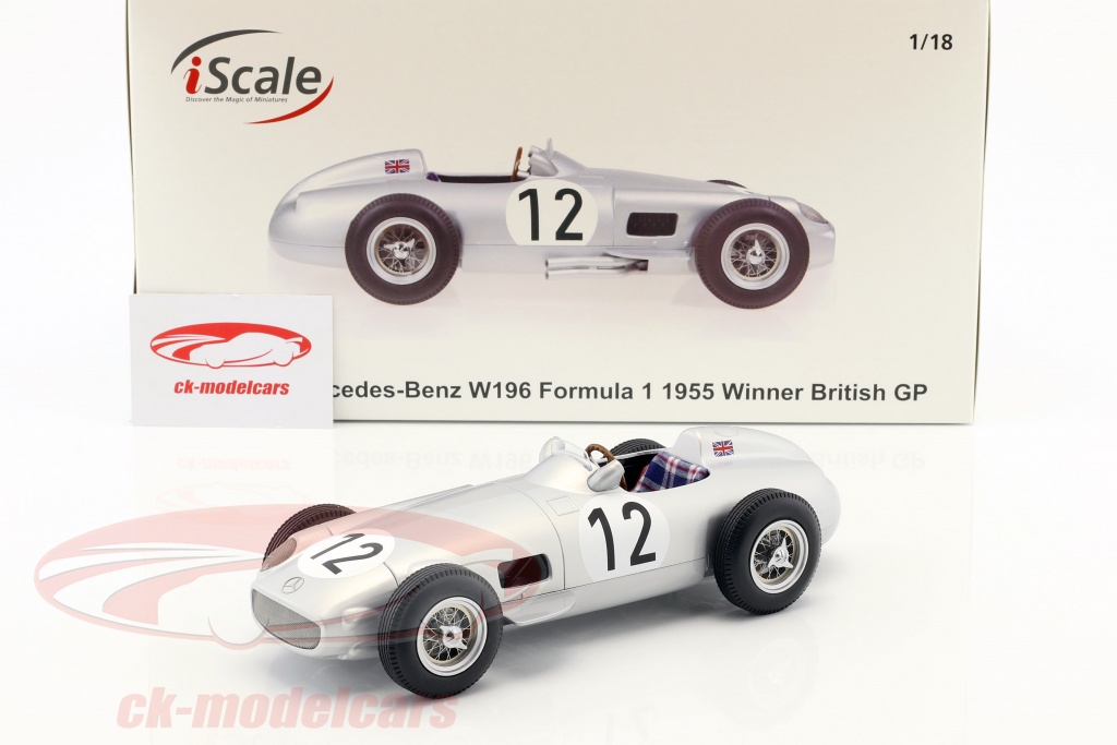 Stirling MOSS MERCEDES-BENZ w196 #14 2nd BELGIO GP Formula 1 1955 1:18 iscale 