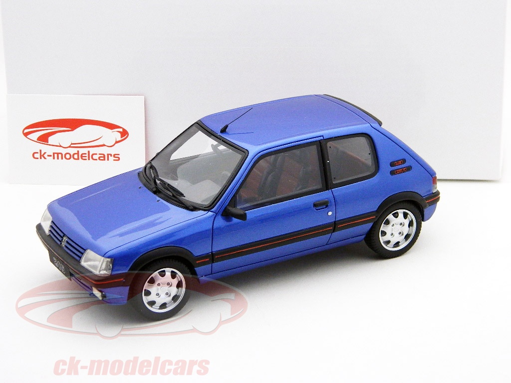 Ottomobile 1/18 OT535 Peugeot 205 GTi, Bleu Mianni, Résine, Modèle Neuf