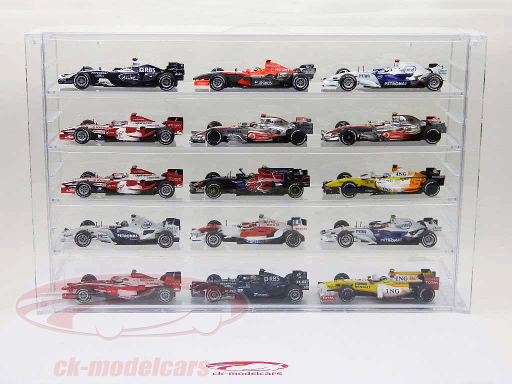 Vitrina Acrílica Para Modelos De Coche A Escala 1/43 – Protectora Contra El Polvo, Apilable Y Fácil De Montar Sin Herramientas