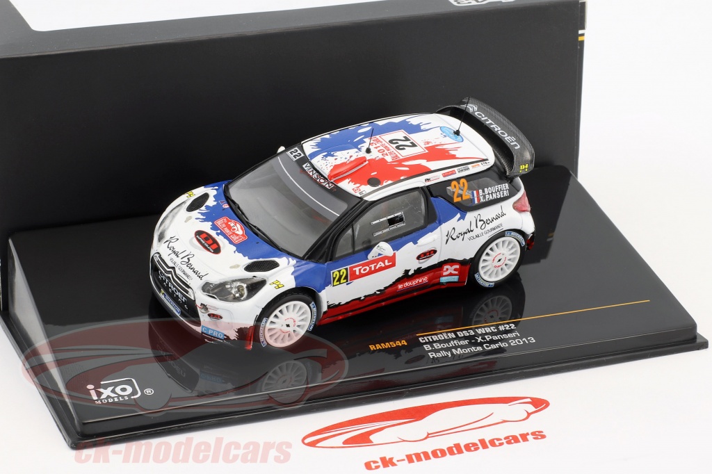 MINIATURE, MODEL CAR, BOUFFIER CITROEN DS3, RALLYE MONTE CARLO 2013 en horloge