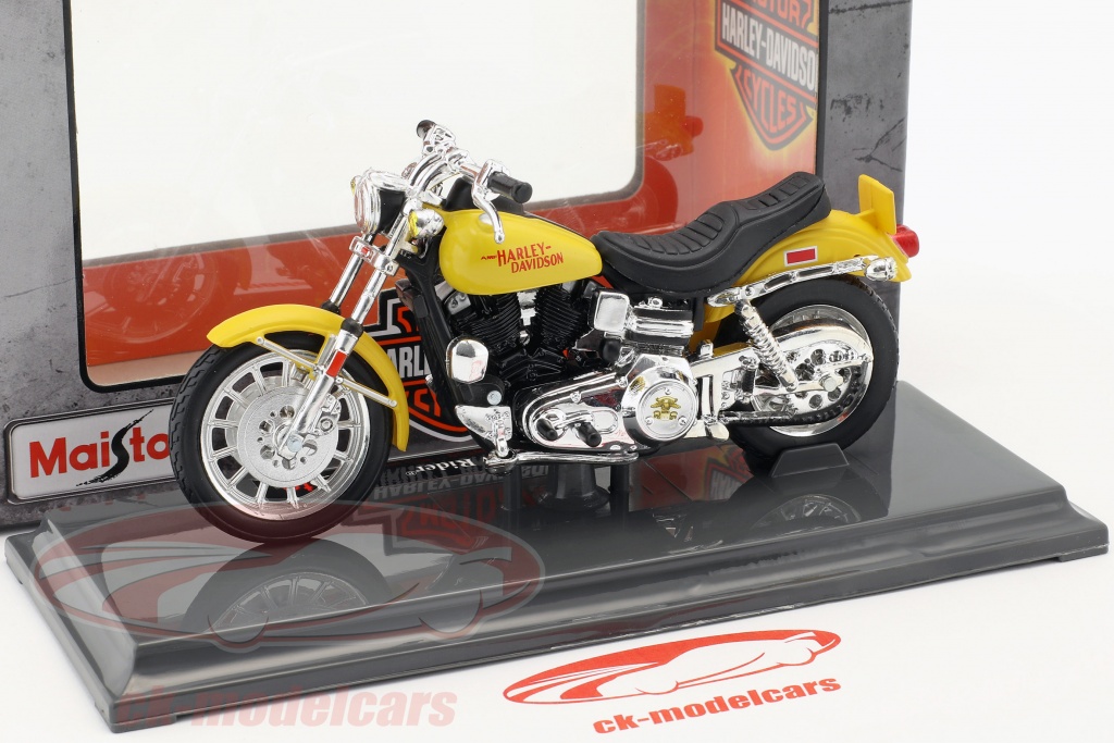 Modello MOTO 1:18 HARLEY DAVIDSON FXS Low Rider 1977 giallo di Maisto 