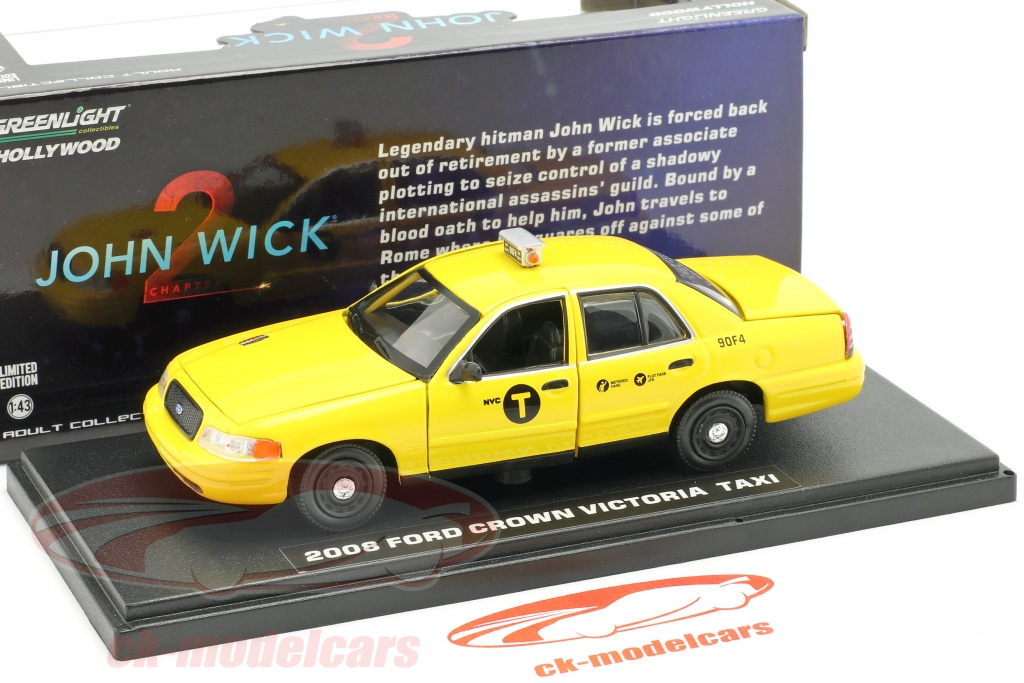 John Wick 2 2008 Ford Crown Victoria Taxi 1:43 Scale Greenlight 86561 
