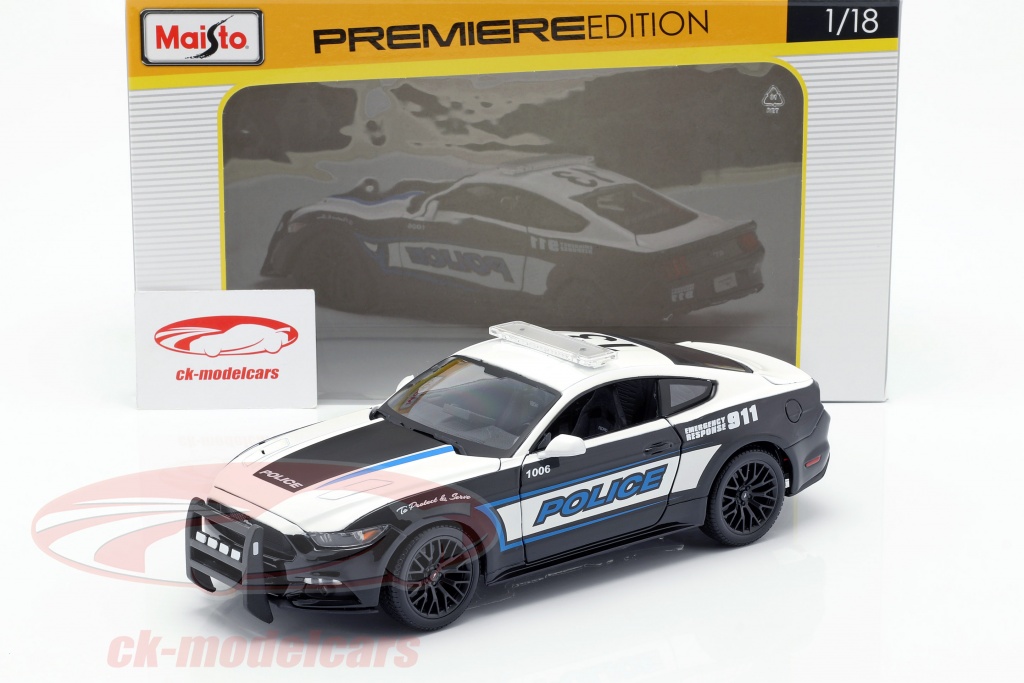 Ford Mustang Gt Policy Car Year 2015 Black White 1 18 Maisto