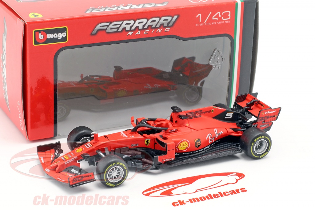 pilote 1/43 Bburago F1 Bburago Ferrari SF90 Sebastian Vettel #5 Australian GP 2019 