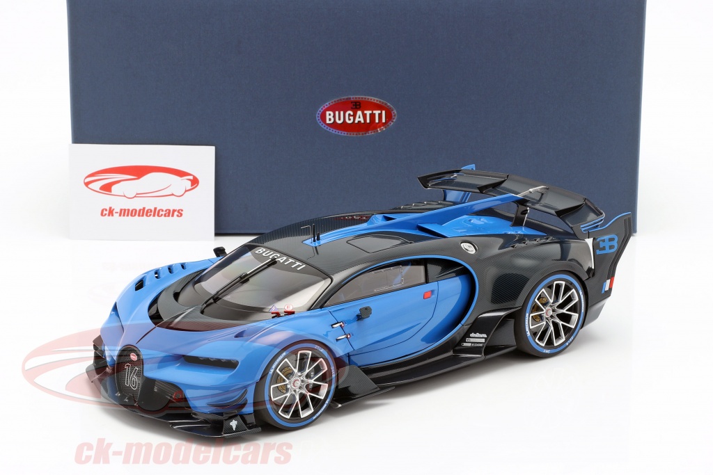 Autoart 1 18 Bugatti Vision Gt Year 15 Bugatti Racing Blue Carbon Blue Model Car