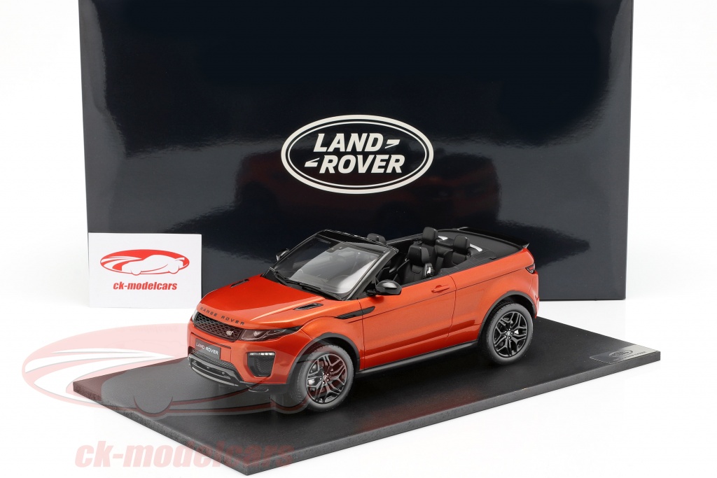 Range Rover Evoque Cabrio Phoenix Orange 1/18 Maßstab Druckguss Land Rover Kiste 