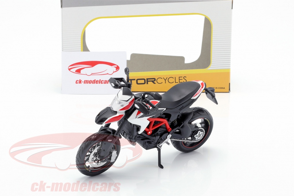 Maisto Ducati Hypermotard SP Bianca - Modello Moto In Scala 1/12, Replica Die-Cast Collezionabile