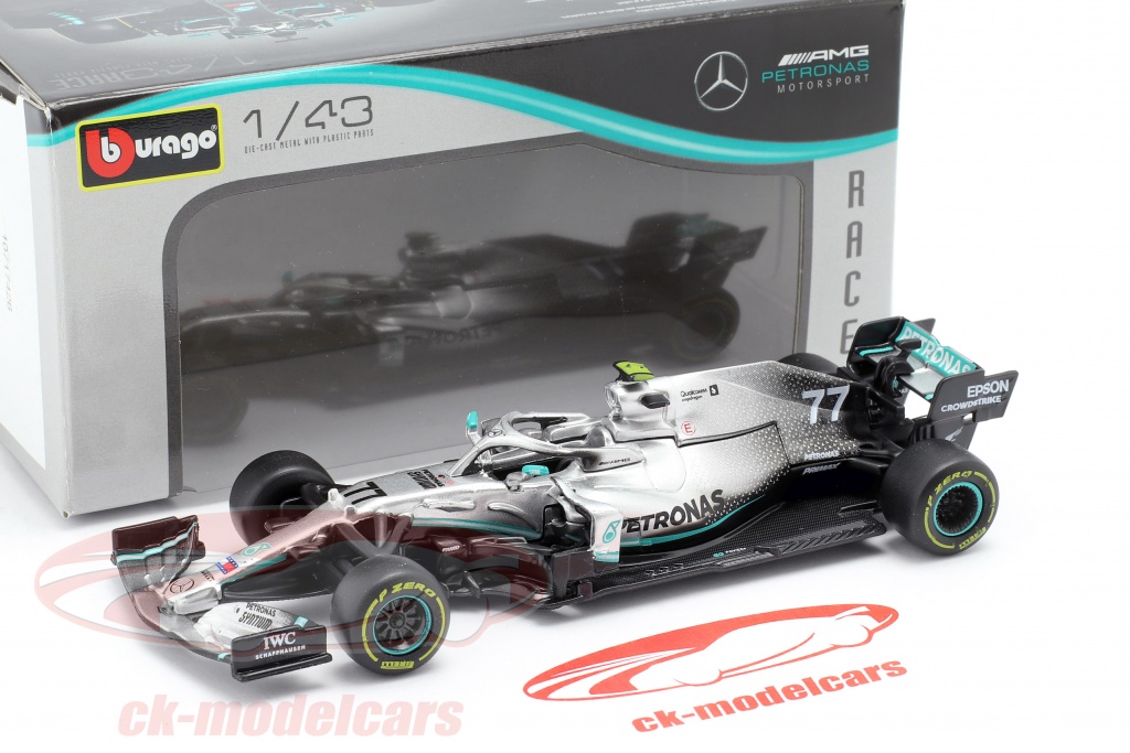 Formula 1 Mercedes AMG Petronas 2019 Valtteri Bottas #77 1:43 Scale Diecast Car 