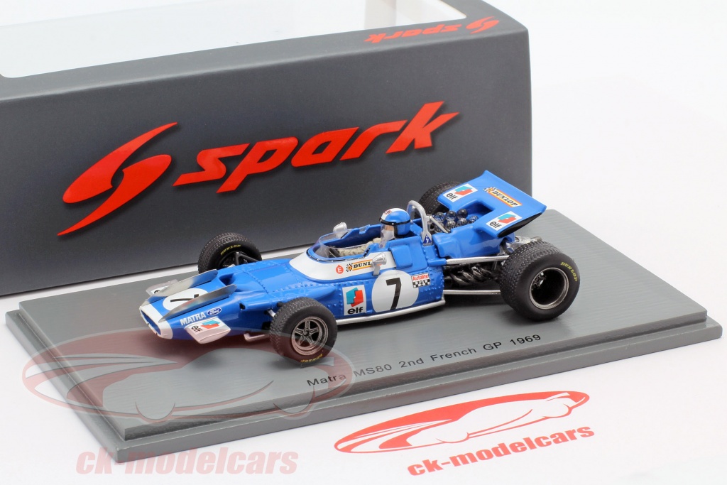 Miniature F1 Spark 1/43 - Matra MS80 - Jean-Pierre Beltoise - GP Monaco 1969