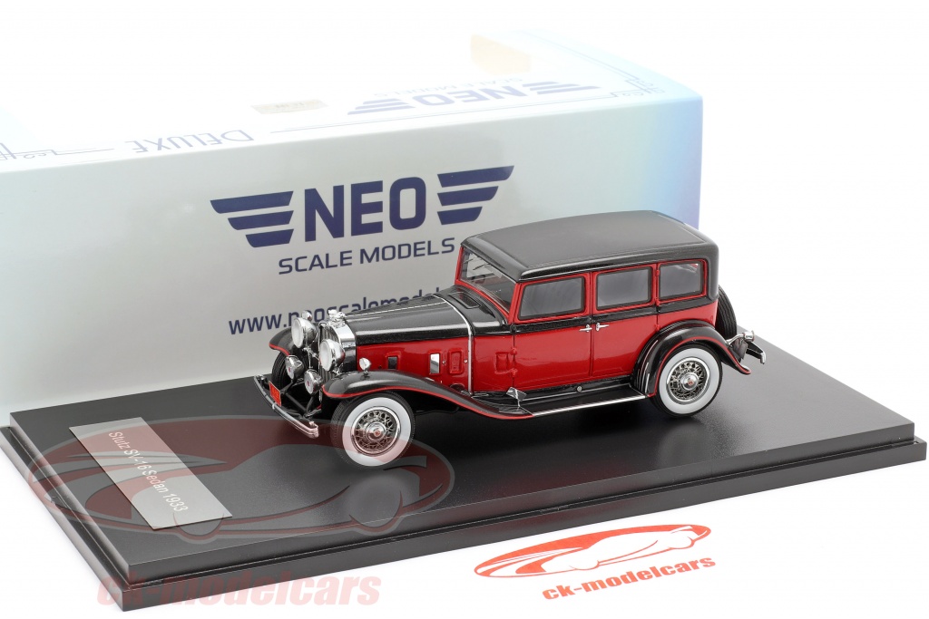 Stutz SV-16 Sedan, rouge/noir, 1933, modèle de voiture miniature, prêt