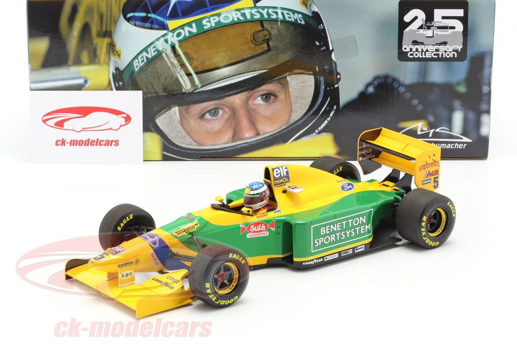 Paja gráfico aborto Minichamps 1:18 Michael Schumacher Benetton B193B #5 2do San Marino GP F1  1993 113930405 modelo coche 113930405 4012138167209