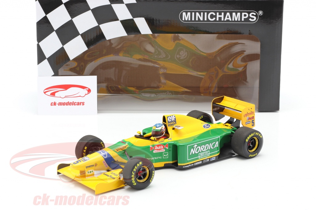 Decals Benetton B193 Schumacher South Africa Brazil 1993 1/64 pour Minichamps 