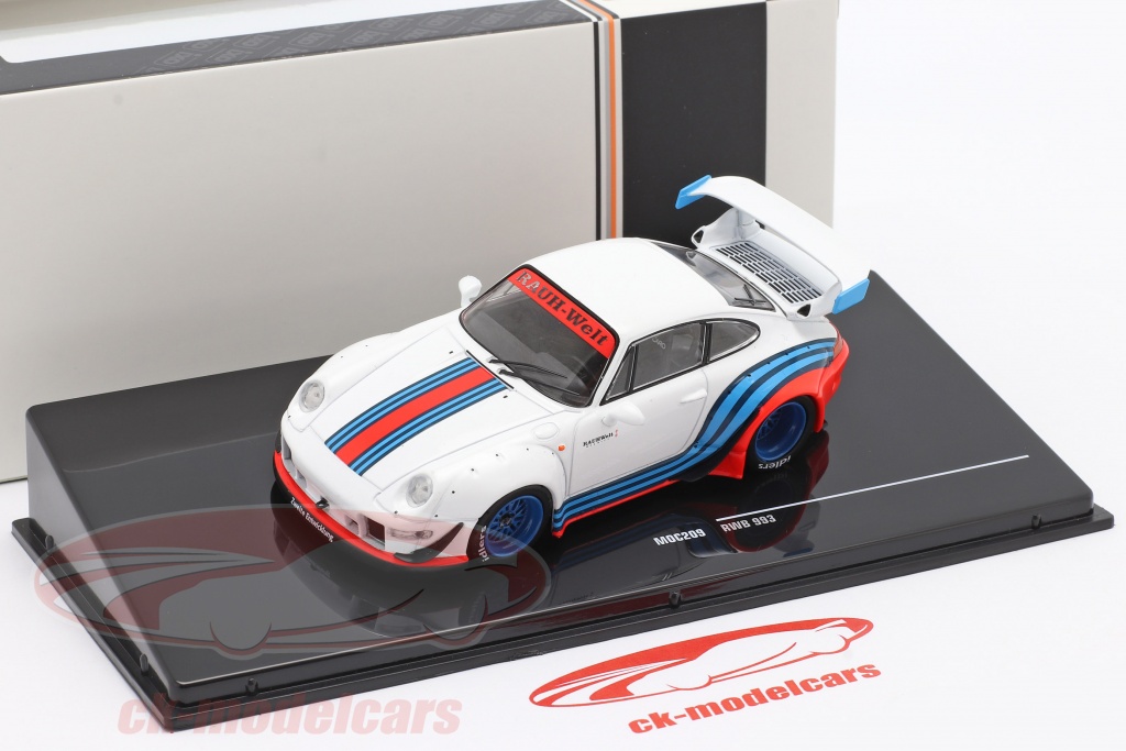 Ixo 1:43 Porsche 911 (993) RWB Rauh-Welt Martini 白色MOC209 模型汽车MOC209  4895102327768