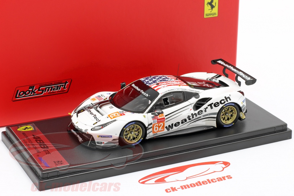 LOOKSMART LSLM130 Scale 1/43 | FERRARI 488 GTE IRON LYNX TEAM N 80 3rd GTE-AM CLASS 24h LE MANS 2021 Matteo Cressoni Callum Ilott Rino Mastronardi