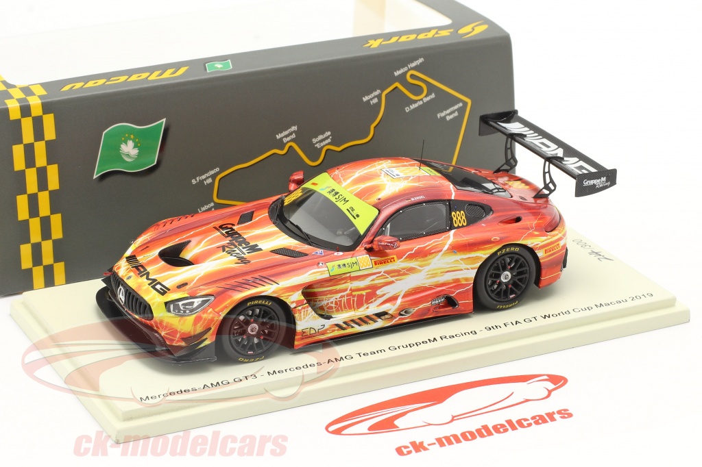 Spark 1/43 Mercedes SLS AMG GT4 #18 – Vainqueur Macau 2019 (Kevin Tse)