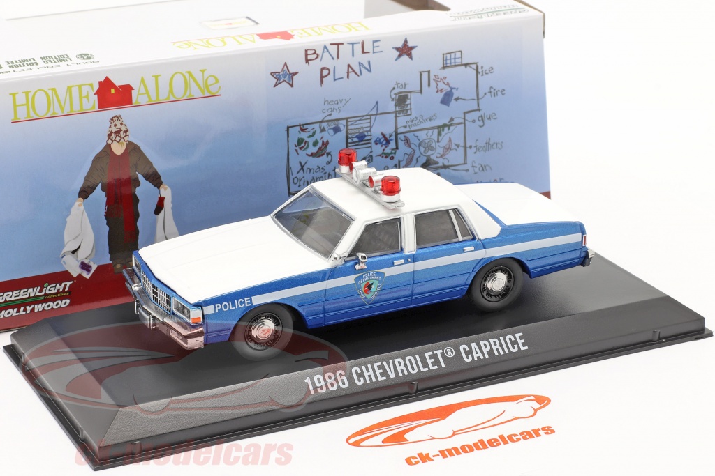 2019 Greenlight Hollywood Collectibles Series 25 Home Alone 1986 Chevrolet Caprice Police Blue and White 1:64 Scale Die Cast Toy Car New in Package