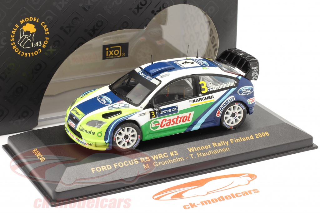 Maquette 1:43 Ford Focus WRC N°3 Monte-Carlo 2007 - Pilote Gronholm - Marque IXO - Neuve En Boîte