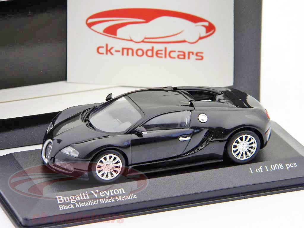BUGATTI VEYRON 2009 Noir Matt et Gris MINICHAMPS 1:43