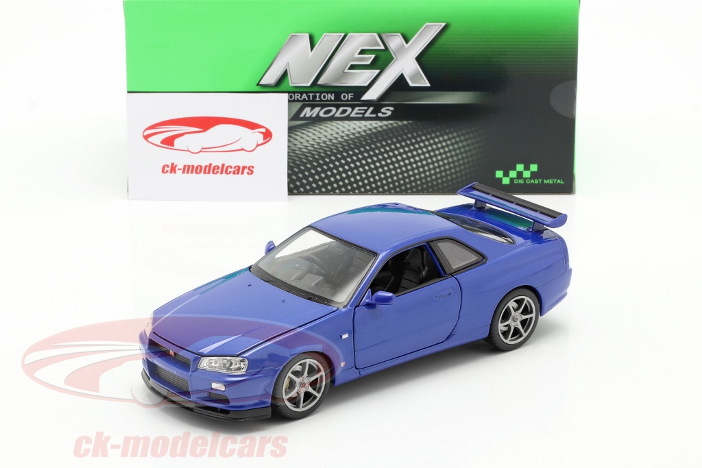 Welly 1:24 Nissan Skyline GT-R (R34) bleu 24108W modèle voiture 24108W  4891761241087