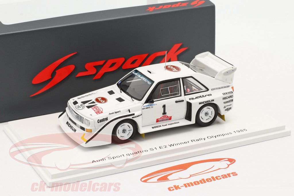 BALOCCO Ingrosso Modellismo Online . AUDI SPORT QUATTRO S1 E2 N.1 WINNER RALLY OLYMPUS 1985 H.MIKKOLA-A.HERTZ