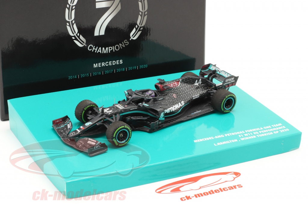 Minichamps 1:43 L. Hamilton Mercedes-AMG F1 W11 #44 勝者 トルコ語