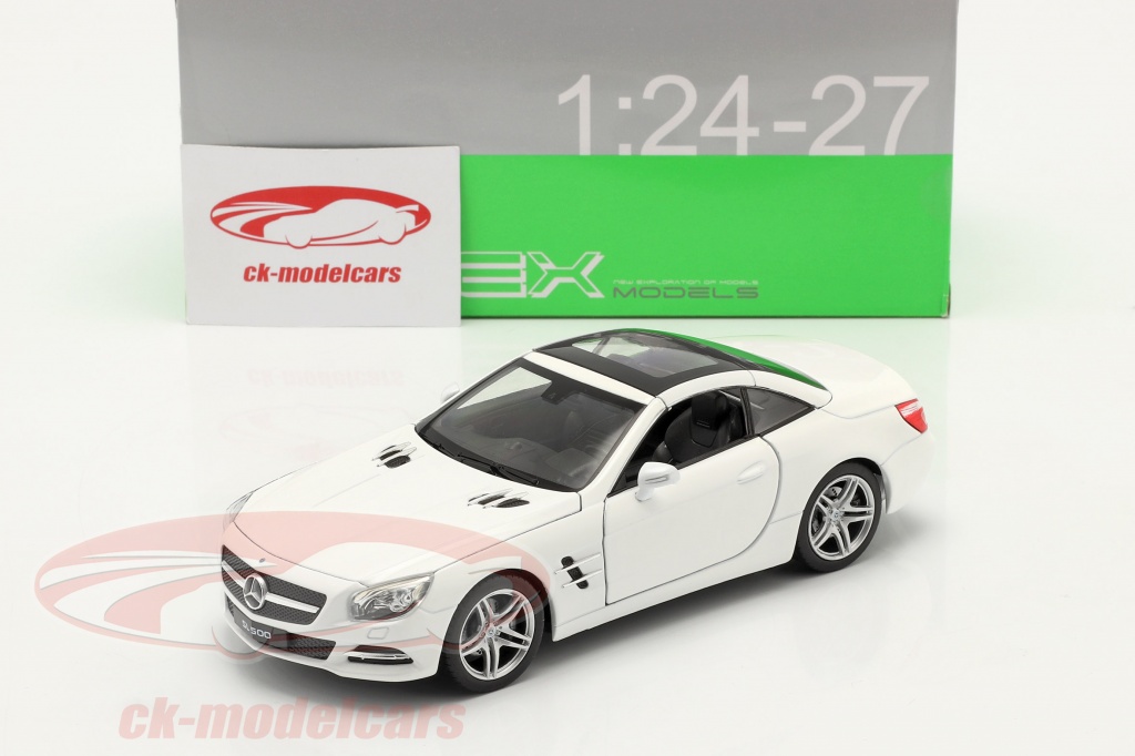 WELLY Modellauto Mercedes-Benz '12 SL500 Cabrio weiß Sammelauto Spielzeugauto 