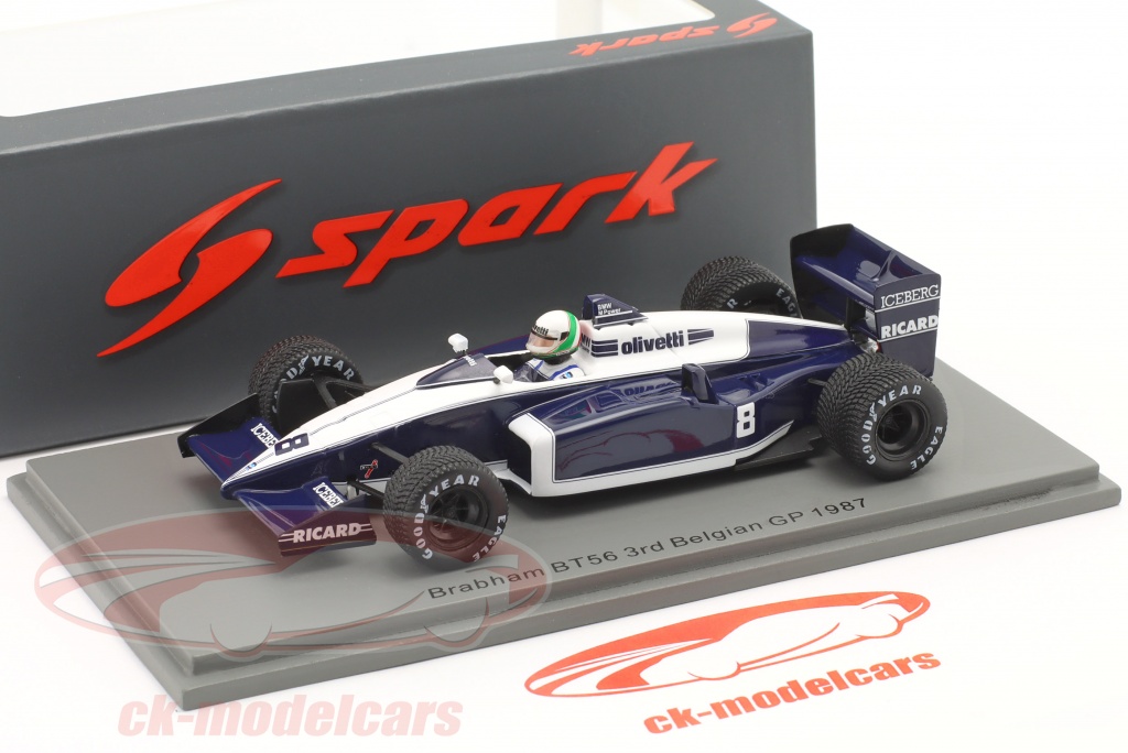 Spark S7107 1/43 BRABHAM BT56 NO.8 3RD BELGIAN GP 1987 ANDREA DE CESARIS