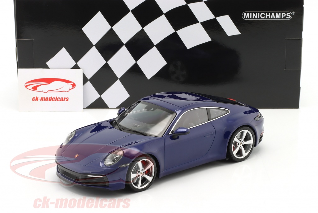 Minichamps 1:18 Porsche 911 (992) Carrera 4S 建設年 2019 リンドウ