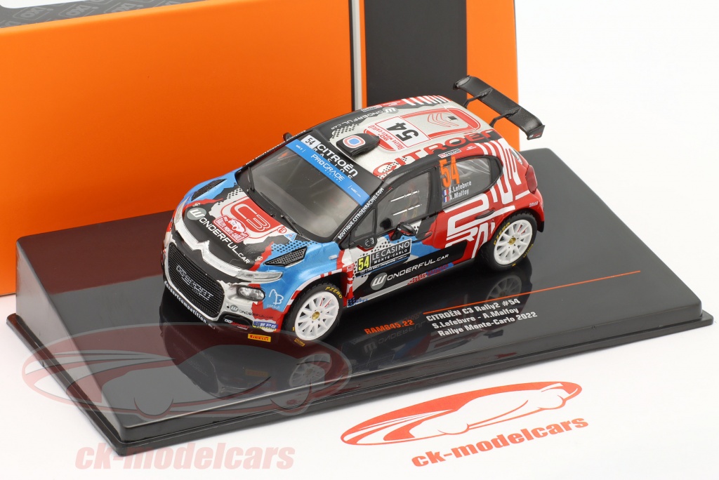 IXO 1/43 Citroën C3 Rally2 #54 - Rallye Monte-Carlo 2022 - Lefebvre/Malfoy (RAM845) - NEUF