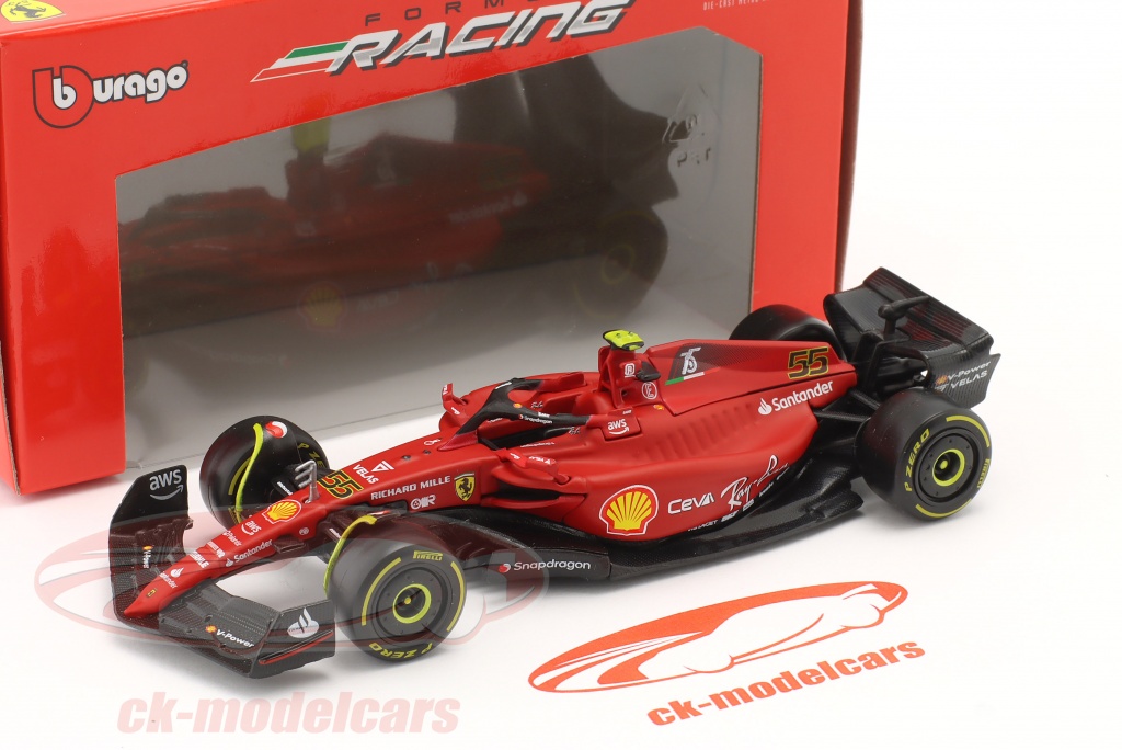 Bburago 1:43 Carlos Sainz Jr. Ferrari F1-75 #55 formula 1 2022 18-36832 #55  model car 18-36832 #55 4893993014248 8719247769015