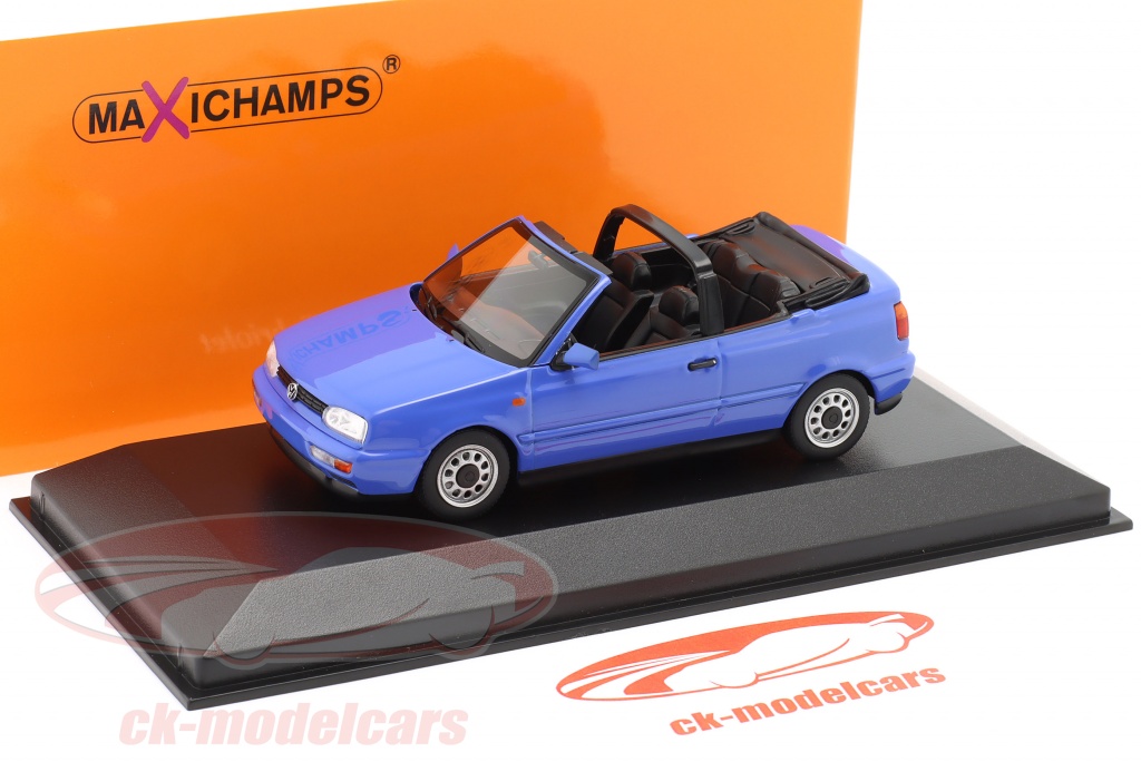 Minichamps 1:43 Volkswagen VW Golf III Convertible year 1997 blue 940055530  model car 940055530 4012138762855