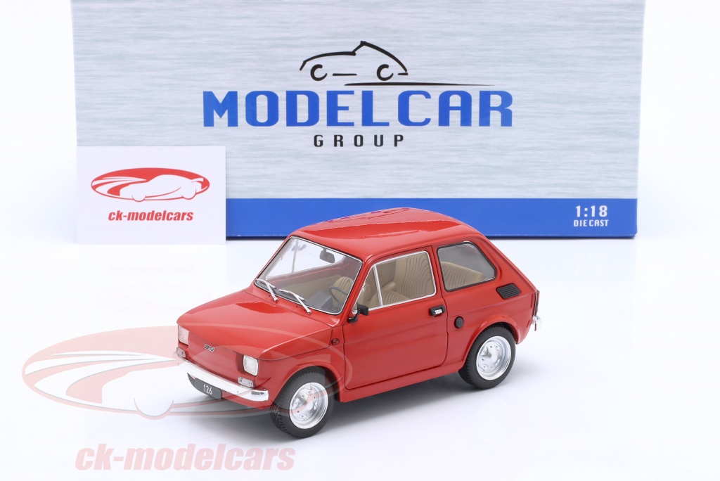 Modelcar Group 1:18 Fiat 126 year 1972 red MCG18323 model car MCG18323  4052176673126