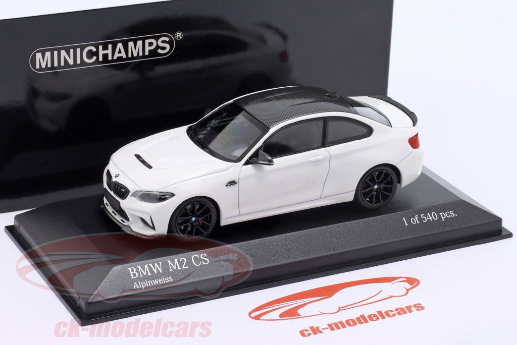 Minichamps 1:43 BMW M2 CS (F87) 建设年份2020 高山白/ 黑色的轮辋