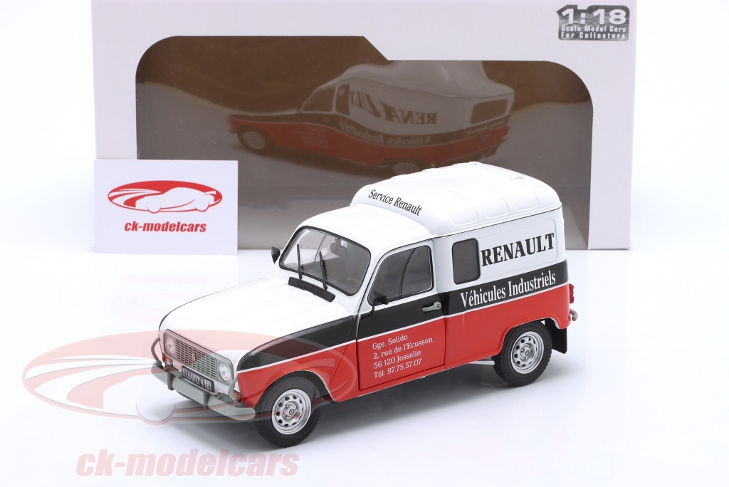 Solido 1:18 Renault R4F4 Renault Service year 1988 white / red / black ...