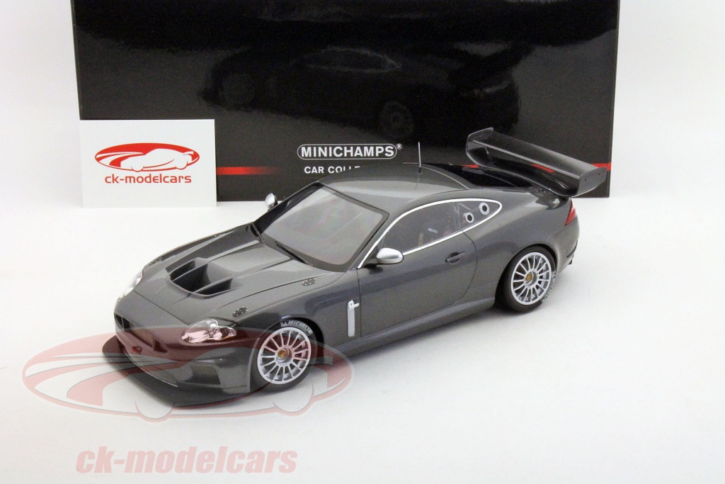 Miniature Minichamps 1/18 - Jaguar XKR GT3 Gris Métallisé 2008 - Modèle Réduit Neuf