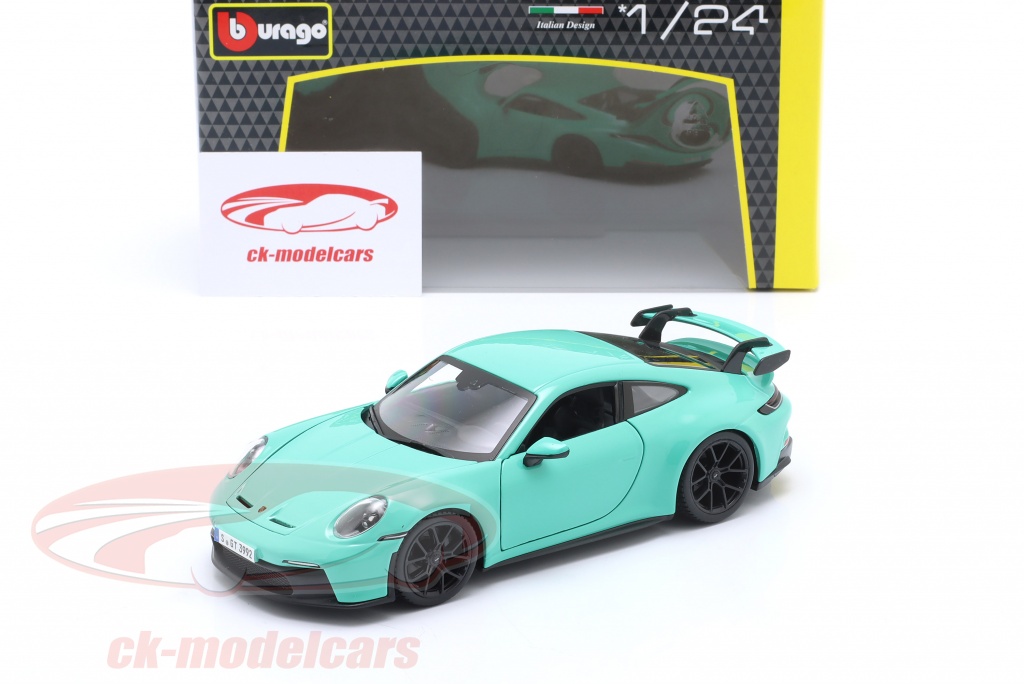 Bburago 1:24 Porsche 911 (992) GT3 建設年 2021 ミントグリーン 18 