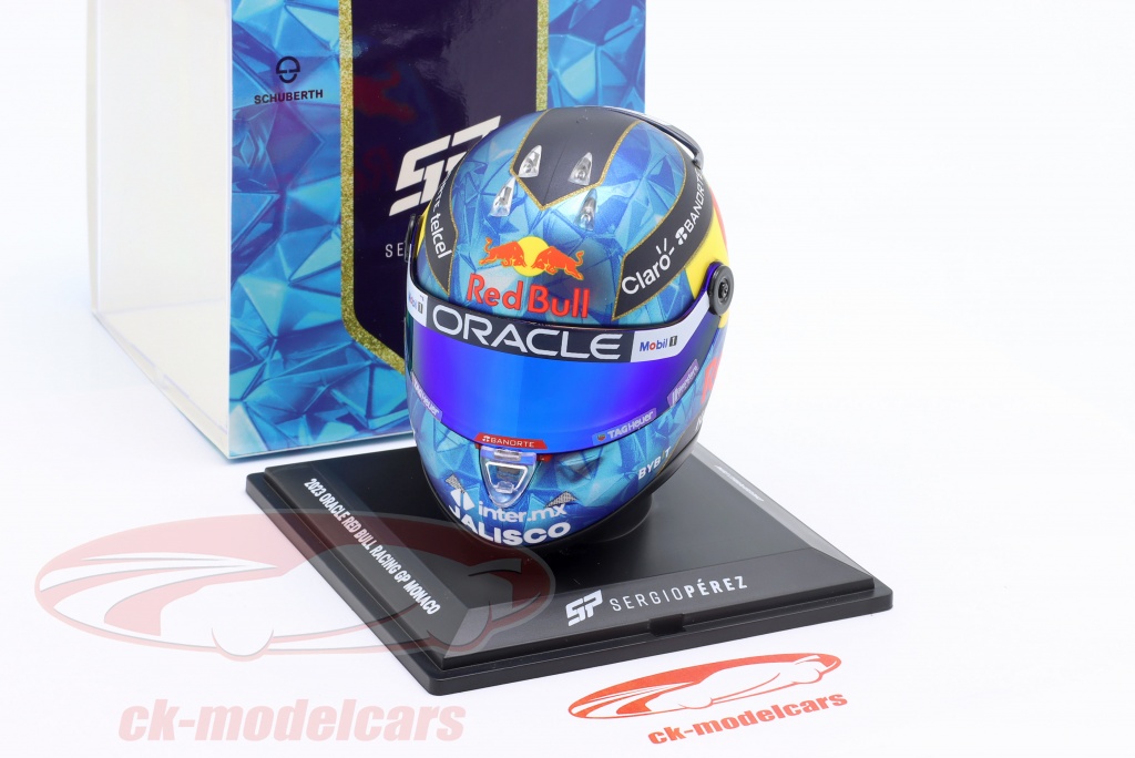 Casque Miniature Sergio Perez Red Bull Racing – Échelle 1/4 – Las Vegas GP 2023 – Avec Vitrine – Pour Collectionneurs F1