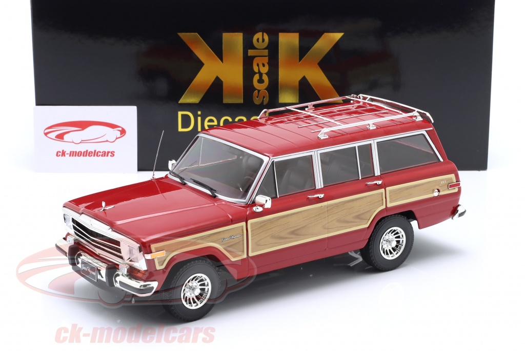 DD-Models 1:18 Jeep Grand Wagoneer Année De Construction 1989 Rouge Fonce Aspect Bois Dc00110
