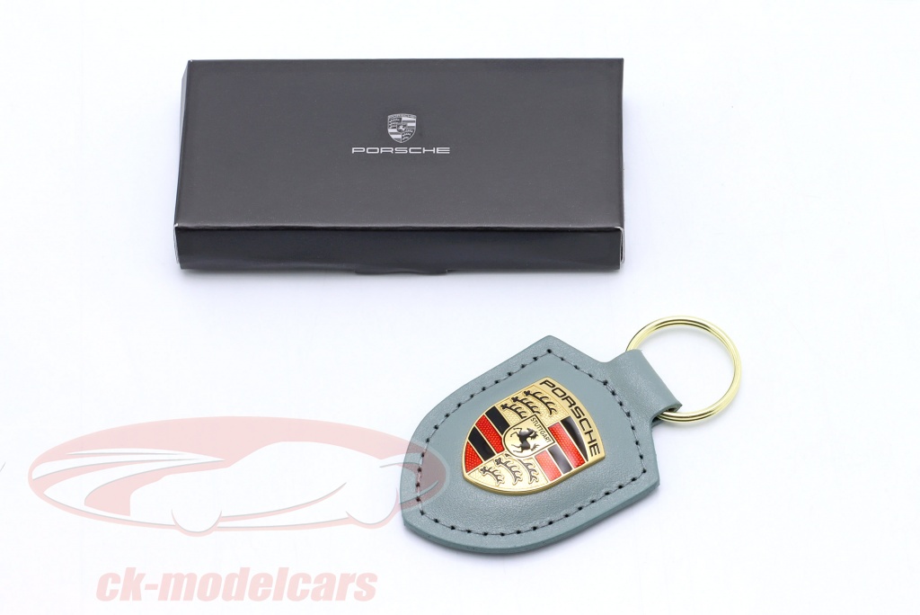 Porsche Leder Schlüsselanhänger aus Schwarz (Auf Anfrage Gravur)