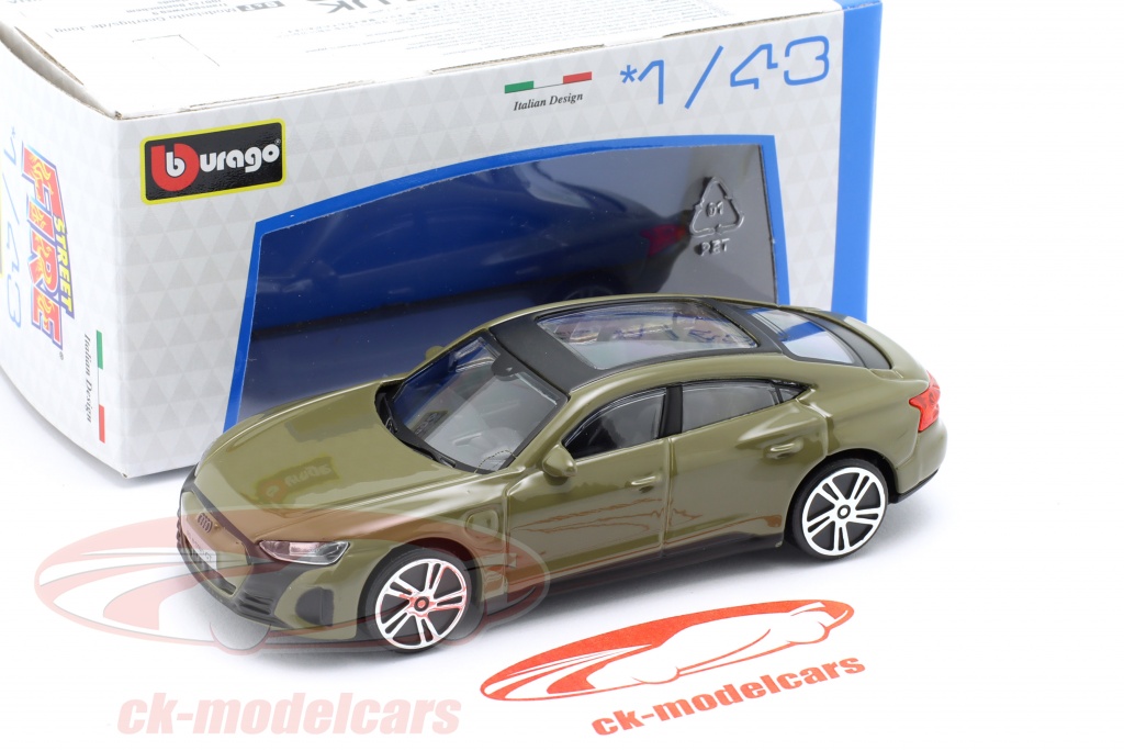 Bburago 1:43 Audi RS e-tron GT year 2022 olive green 18-30463 model car  18-30463 8719247847836