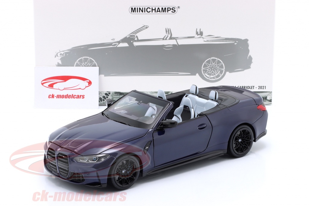 Minichamps 1:18 BMW M4 Cabriolet (G83) Baujahr 2021 dunkelblau  