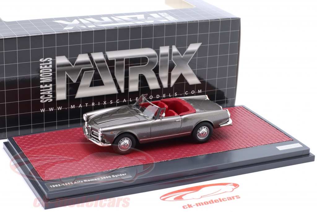 Miniature Matrix Alfa Romeo Giulia GT Spider Prototipo Gris Métal 1/43 MX40102-143