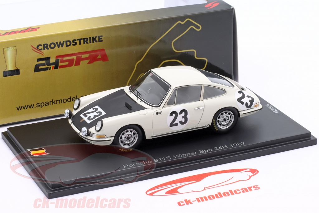 Spark 1:43 Porsche 911 S #23 勝者 24h Spa 1967 Gaban, van Assche 