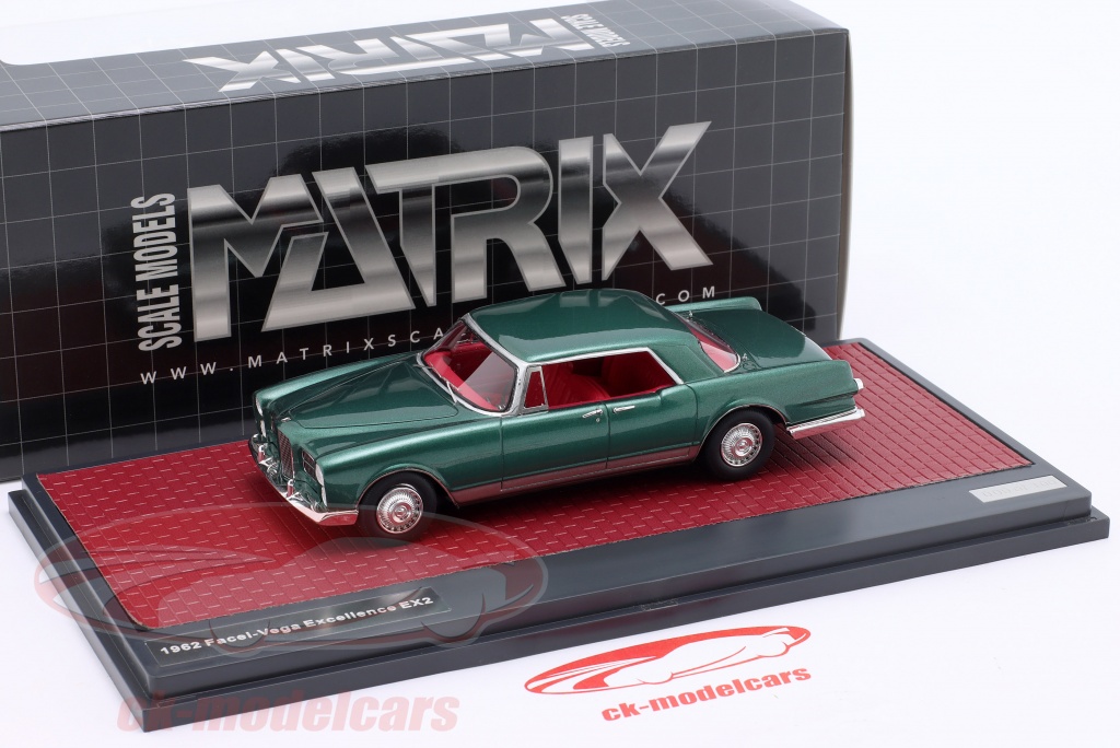 Miniature 1:43 MATRIX - Facel Vega Excellence Ex2 1964, Vert Métallisé Argent